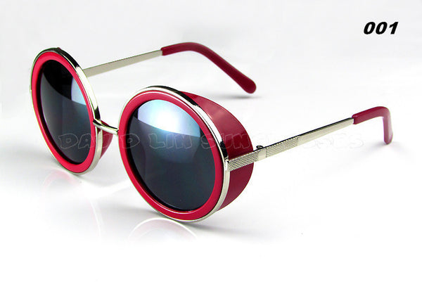 JULI Coating Sunglass Round Sunglasses Women Brand Steam Punk Metal Sun Glasses Men Retro 66666C
