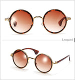 Vintage Steampunk Round Sunglasses Women Metal Mercury Reflective Circle Sunglass Retro Points Men Brand Sun Glasses 5201