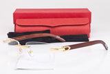 Famous rimless plain mirror glasses wooden legs buffalo horn sunglasses men women lunettes de soleil de marque L