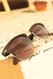 Women sunglasses men's sun glasses black rimmed coating man metal frame half brvintage Genuine Brand UV400