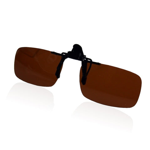 Polarized Night Vision Clip On Flip Up Driving Lens Glasses Sunglasses polycarbonate+Plastic