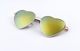 BOUTIQUE Heart Shaped Sunglasses WOMEN metal Reflective LENES sun GLASSES MEN sports Mirror