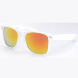 Unisex Classic Retro Sunglasses White Frame Mirror Lens