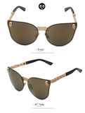 Totalglasses Frame Cateyes Women Sunglasses Rimless Metal Glasses Retro