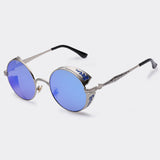 AOFLY Steampunk Vintage Sunglass round sunglasses women brand metal carving sun glasses men S1635