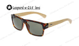 Plastic Front W Natural Horn Wood Sunglasses Best Brand UV G15 Lens Shade Retail Square