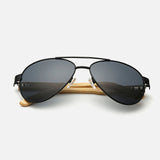 Pilot Wood Sunglasses Men Women Brand Mirror Sun Glasses UV400 Gold Driving Sports Original Bamboo Sunglases