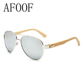 AFOOF Bamboo Sunglasses Brand Men Women Coating Sun glasses UV400 Goggle