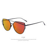 MERRY'S Women Cat Eye Sunglasses Classic Brand Twin-Beams Sunglasses Coating Mirror Flat Panel Lens S'7882