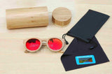 Bamboo wooden sunglasses round frame sunglasses