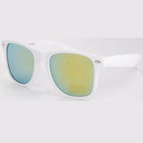 Unisex Classic Retro Sunglasses White Frame Mirror Lens