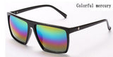 Steampunk Square Sunglasses Men SKULL Logo All Black Coating Sun Glasses Women Brand Retro gafas de sol
