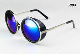 JULI Coating Sunglass Round Sunglasses Women Brand Steam Punk Metal Sun Glasses Men Retro 66666C