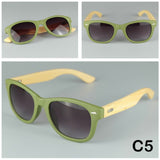 Amazing Stereoscopic Woodgrain Effects Walkers Sunglasses Plastic Frame & Natural Bamboo Legs Fixed By Strong Metal Hinges