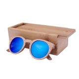 Bamboo wooden sunglasses round frame sunglasses