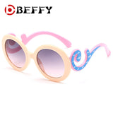 BEFFY Baby Kids Sunglass Vintage Brand Children Sun glasses Oval Gradient Sunglasses