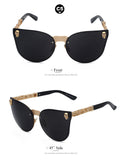 Totalglasses Frame Cateyes Women Sunglasses Rimless Metal Glasses Retro