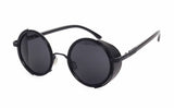 Steampunk Sunglasses Women Round Glasses Goggles Men Side Visor Circle Lens Unisex Vintage Retro Style Punk M027