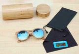 Bamboo wooden sunglasses round frame sunglasses