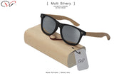 Wood & Gold Sunglasses Mirror Lens Yellow Bamboo Arm Bamboo PC Sun Glasses Wood & Gold Sunglasses