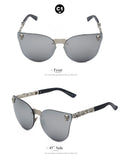 Totalglasses Frame Cateyes Women Sunglasses Rimless Metal Glasses Retro