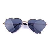 Heart Shaped Sunglasses Women Metal Reflective Lens Sun Glasses Men Sports Mirror