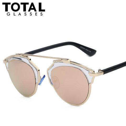 Totalglasses Gold Metal Sunglasses Women Original Brands Sunglasses Style Sunglases