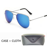 Pilot Sunglasses Men with Package pilot sun Glasses pilot Brand Women black mirror bag box case