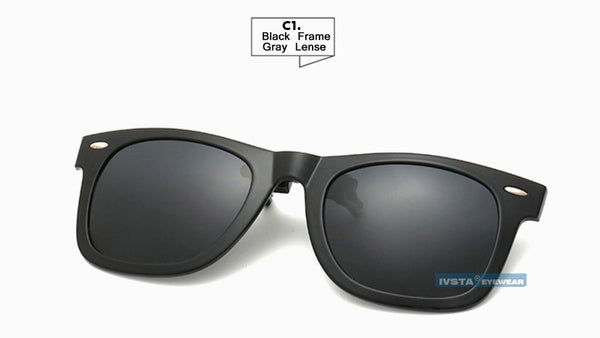 IVSTA JP806 Lenses Clip On Sunglasses Men Flip Up Clips Driving Sun Glasses Polarized Women Super Light myopia