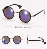 Vintage Steampunk Round Sunglasses Women Metal Mercury Reflective Circle Sunglass Retro Points Men Brand Sun Glasses 5201