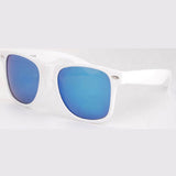 Unisex Classic Retro Sunglasses White Frame Mirror Lens