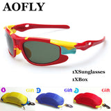 Fashion&polarized sunglasses with car case packing Kids Sunglasses UV400 protection Glasses Outdoor Goggles
