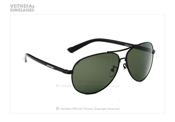 Men's Polarized Sunglasses Sun Glasses Green Lense Metal Frame Driving masculino 2670