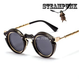 Vintage Steampunk Goggles Round Sunglasses Women Men Brand Retro Steam Punk Sun Glasses Shades lunette de soleil 4950