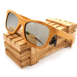 100% Natural Bamboo Wooden Sunglasses Handmade Polarized Mirror Coating Lenses With Box