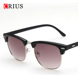 Women sunglasses men's sun glasses black rimmed coating man metal frame half brvintage Genuine Brand UV400