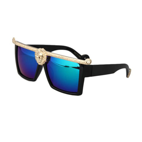 Hot-selling sunglasses men brand Gold 3D Lion sun glasses Gafas De Sol Femenino masculino 96876
