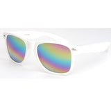 Unisex Classic Retro Sunglasses White Frame Mirror Lens