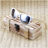 Bobobird Rectangular Oversized Bamboo Wood Polarized Sunglasses With Reflective Mirror Tint gafas de sol With Box