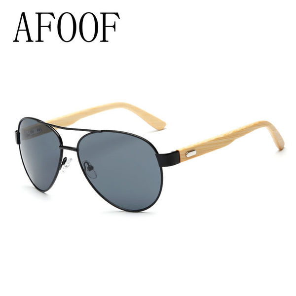 AFOOF Bamboo Sunglasses Brand Men Women Coating Sun glasses UV400 Goggle