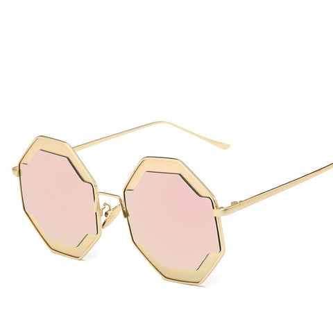 Europe Men Sunglasses Women Retro Goggles Mirror Lens Women Sunglass OverRound Metal UV400