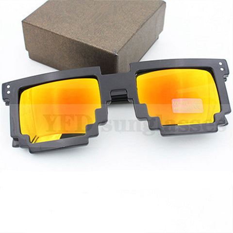 Deal with it Glasses Pixel Sunglasses Women Men Mosaic Sun Glasses Men's Women's Glasses CNC Design Retro