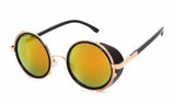 Steampunk Sunglasses Women Round Glasses Goggles Men Side Visor Circle Lens Unisex Vintage Retro Style Punk M027