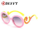 BEFFY Baby Kids Sunglass Vintage Brand Children Sun glasses Oval Gradient Sunglasses