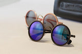 Vintage Steampunk Round Sunglasses Women Metal Mercury Reflective Circle Sunglass Retro Points Men Brand Sun Glasses 5201