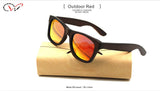 Unisex Custom Wood Sunglasses Square Men Vogue Bamboo Wood Polarized Mirror Lenses Men Wood Sunglasses
