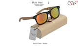 Wood & Gold Sunglasses Mirror Lens Yellow Bamboo Arm Bamboo PC Sun Glasses Wood & Gold Sunglasses