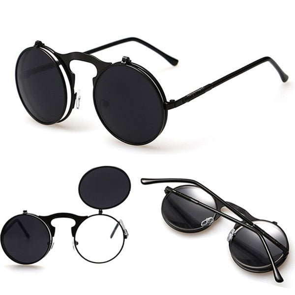 Vintage Steampunk Sunglasses Round Steam Punk Metal Glasses Women & Men Retro Circle Sun Glasses
