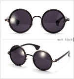 Vintage Steampunk Round Sunglasses Women Metal Mercury Reflective Circle Sunglass Retro Points Men Brand Sun Glasses 5201