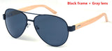 Pilot Wood Sunglasses Points Men Wooden Glasses Women Brand Sun Glasses Driving Sports Original Bamboo Sol